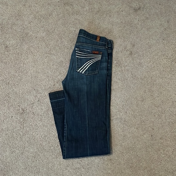 7 For All Mankind Indigo Flare Jeans - Picture 4 of 4